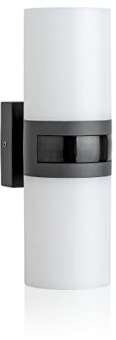 SEBSON LED Außenleuchte Bewegungsmelder IP65 - Wandleuchte anthrazit 20W 2200lm kaltweiß - Außenwandleuchte up down, Sensor 12m / 180° - Lampe 230V