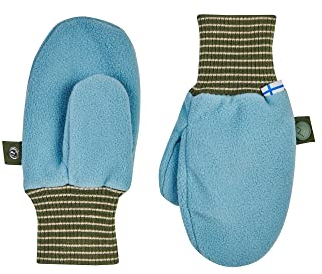 Finkid Pupujussi Blau - Warme kuschelige Kinder Fleece Fäustlinge, Größe S - Farbe Smoke Blue - Bronze Green