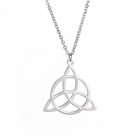 EUEAVAN Wikinger Halskette Triquetra Schutz Rune Keltische Nordische Symbol Anhänger Silber Edelstahl Unisex Erwachsene