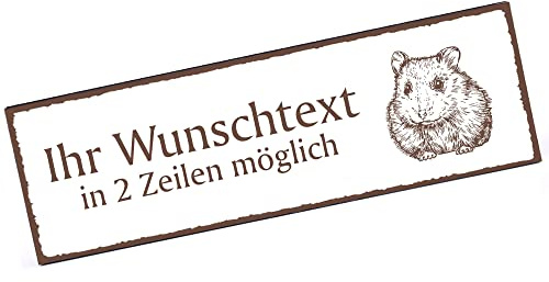 Türschild Hamster Namensschild personalisiert mit Gravur- 150mm x 50mm - selbstklebend