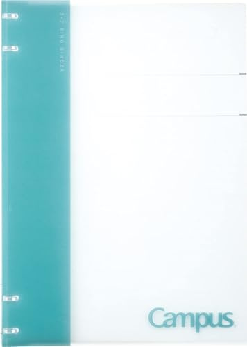 Kokuyo Campus Nachfüllbares Notizbuch, A4, 2 x 2, schmales Ringbuch, Notizbuch mit anpassbarer Titelseite, 40 Blatt Kapazität. Geeignet für Loseblattpapier mit 30 Löchern, hellblau (RU-NP174LB)