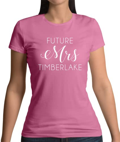 Dressdown Future Mrs Timberlake - Womens Crewneck T-Shirt - Azalea - Large