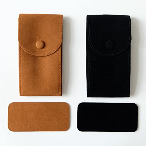 Vastsea 2 Unidades Bolsa de Almacenamiento para Reloj, Bolsa de Franela de Tela para Reloj, Bolsas para Guardar Relojes con Botón a Presión, para Viajes Organizador de Relojes de Joyería