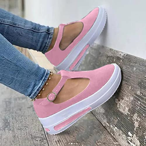Sandals Women Dressy Summer,Womens Closed Toe Sandals,Comfortable Wedges Sandals Outdoor Walking Roman Shoes Flat Sandals,Wedge Espadrilles Casual Ankle Strap Platform Sandals Beach Travel