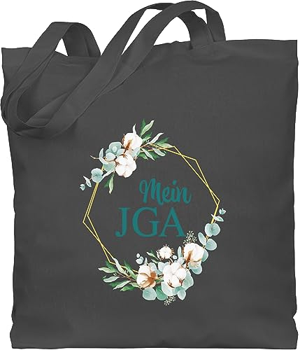 Baumwolltasche - Junggesellenabschied Frauen - Mein JGA Braut Bride - Unisize - Dunkelgrau - tasche jutebeutel bachelorette party stoffbeutel aus baumwolle jungesselnabschied beutel geschenk