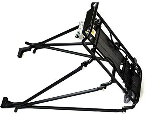 MBELLO Fahrrad-Gepäckträger for den Rücksitz, Fahrrad-Gepäckträger, Radfahren, MTB, Aluminiumlegierung, Fahrradträger, Gepäckträger, Regalhalterung for Scheibenbremse/V-Brake-Fahrrad, Schwarz