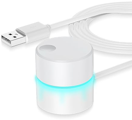 iHaospace Bouton de Contrôle du Volume USB Externe pour Ordinateur - Compatible avec Windows/Mac OS/Linux/Android (Blanc)