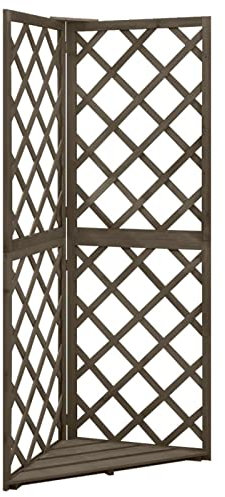 ARKEM Grigliato in Legno Rettangolare,Anche per arredo e Decorazione Giardino,Graticcio Angolare Grigio 50x50x145 cm Legno Massello di Abete