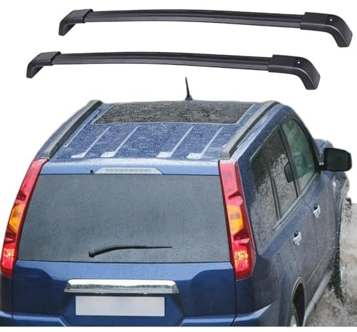 JLVVW 2pcs Car Roof Bars, For Niss-an X-Trail T31 2007-2013, Transversal Aluminum Roof Rack with Lock, Rail Anti Theft Luggage Carrier Transportrack