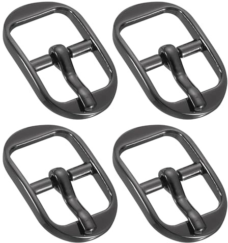 QUARKZMAN Metall Rollen Schnalle, Gürtelschnallen zum Wechseln mm Einzelnadel Gürtelschnalle Ovale Mittelsteg Schnallen Schnalle für Schuhe DIY Taschen Zubehör Gürtel, Schwarz