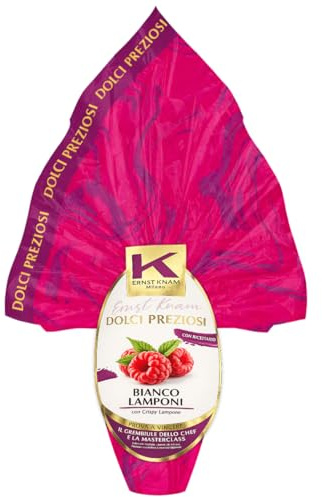 Dolci Preziosi Uovo Ernst Knam con CRISPY LAMPONE al Cioccolato Bianco 260g