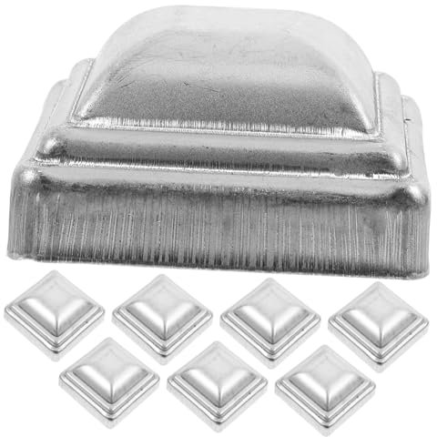 jojofuny 20pcs Square Fence Post Caps Metal Column Wraps Zinc Steel Deck Post Covers for Outdoor Garden Railings