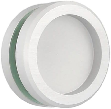 MLS Griffmuscheln MG.11, Griffpaar zum Verkleben für Glastüren, Muschelgriffe Ø 60 mm aus Aluminium, Türgriffe, Griffe für Wohn- und Arbeitsbereiche, 2 Stück, Aluminium Natur