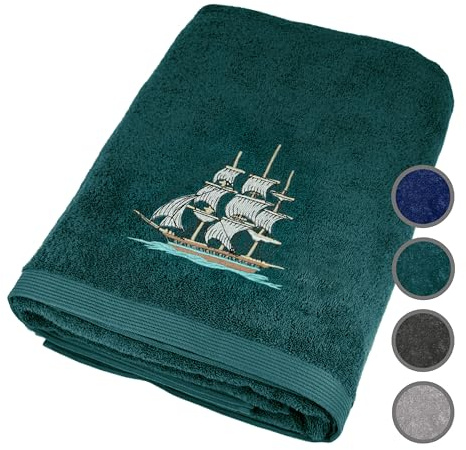 Lashuma Saunahandtuch 100x200 cm, großes XXL Badetuch in Opal Grün | 500 gsm Frottee aus 100% Baumwolle: Saunatuch, Badehandtuch, Duschtuch und Liegetuch für Sauna, Bad & Wellness