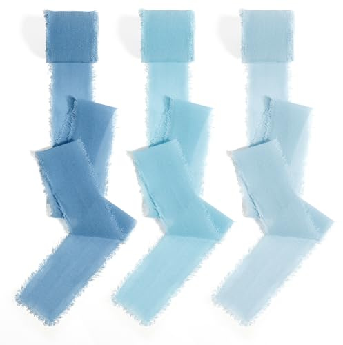 Geschenkband Chiffonband Blau 4x18m Schleifenband Stoffband Seidenband Zierband
