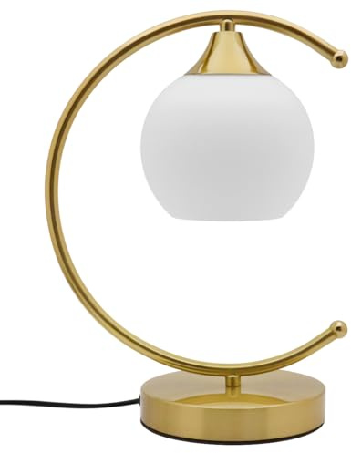 Arch Antique Brass Table Lamp Frosted Glass Globe Shade Desk Lamp Opal Sphere T515