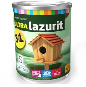 Chromos Svjetlost Ultra LAZURIT 3-in-1 Wood Coating – Transparent Solvent-Based Protection for Interior & Exterior Wood – Primer, Stain & Finish in One – Chestnut - 0.75L