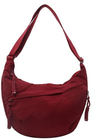 YiYunTE Borsa a tracolla donna uomo borsa a tracolla nylon borsa marsupio università borsa a tracolla impermeabile borsa a tracolla borsa hobo borsa a tracolla mezza luna borse cellulari borsa nera