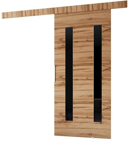 MINIO go for it - Schiebetür Komplettset CLEAN H Schiebetüren 106 cm Breit | Wandmontage, Schiebetürsystem, Zimmertüren - Wotan Eiche