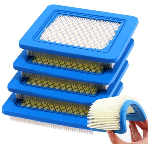 VooGenzek 4 Pièce Cartouche de filtres à air 491588S, Filtre a Air Tondeuse, Bleu Filtre a Air Tracteur Tondeuse, Compatible avec Briggs et Stratton 491588 491588S 4915885 399959 PT15853
