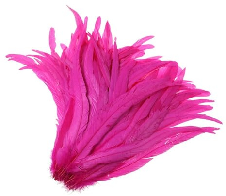 10/100 pièces 35-45CM bricolage coq plume artisanat couture vêtements décor plume maison fête femmes plume chapeaux accessoires de mariage(Rose,35-40cm-10Pcs)