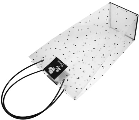 DINHEAROM Transparente Blumenbeutel mit Griff aus Kunststoff zur Blumenverpackung für Valentinstag und Blumenläden Praktische Rosen Wickeltasche in Großen Mengen