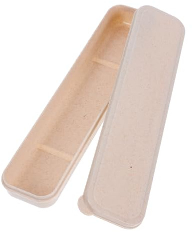 Amosfun Boîte De Rangement Des Couverts Portables Avec Couvercle Organisateur D'Ustensiles En Plastique Léger Range Couverts Camping Pour Bureau École Pique- 9.65 X 2.28 X 1.18 Pouces