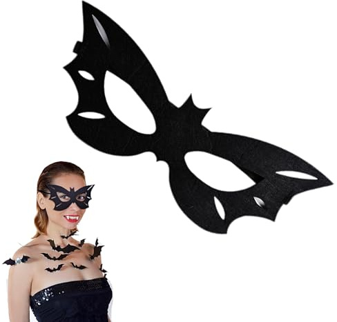 QIZHIQIAMY Halloween Augenmaske, Schwarze Maske Halloween, Schwarze Augenmaske, Fledermausmaske Kinder, Fledermaus Maske Damen, Kostümzubehör für Maskerade, Cosplay, Halloweenparty, Karneval (1PCS)