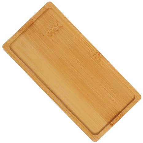 TOYANDONA Bandeja de Bambú Rectangular para Macetas Plato de Drenaje para Jardinería para Plantas Suculentas y Bonsáis o Patio