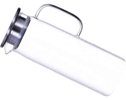 FUNNETOYU Hervidor De Vidrio De Resistente Al Calor Frío Hervidor De Agua Hogar Para Preparar Jugos y Bebidas Tapa Filtrante Diseño Transparente Uso Diario Cocina