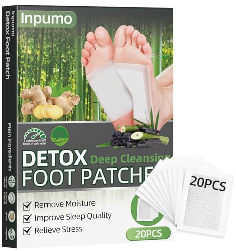 Foot Patches, 20 Pcs Natural Ingredients Foot Care Patches with Bamboo Vinegar and Ginger Powder,Restful Sleep & Helps Remove Tension,Comfortable Adhesive & No Trace