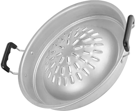 NUOBESTY Poêle à Griller Coréenne Multifonction 35 CM en Acier Inoxydable pour Barbecue Plaque de Cuisson Réutilisable pour Camping Accessoire de Barbecue Extérieur Polyvalent