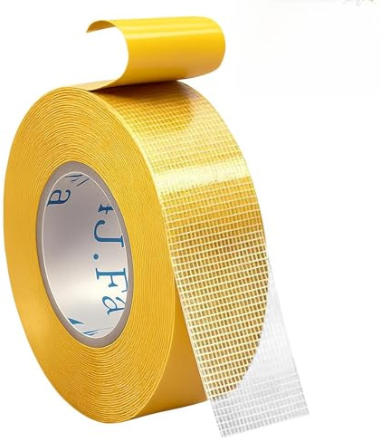 Teppichklebeband Doppelseitig, Saumband Selbstklebend, Bügelband Zum Gardinen Kürzen, Gardinen Kürzen Ohne Nähen, Starkes Klebeband für Teppiche, Vorhänge, Kleidung, Leder und Textilien（2,5 cm x 10 m）