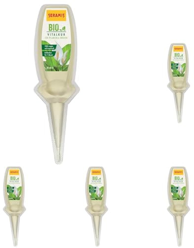 Seramis Bio-Vitalkur für Pflanzen und Kräuter, 30 ml – Pflanzendünger für biologischen Anbau, gebrauchsfertiger Flüssigdünger für 1 Monat (Packung mit 5)