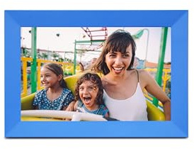 Denver PFF-1023BU - Digitaler Bilderrahmen WLAN 10,1 Zoll | FRAMEO App, IPS Touchscreen, 16GB Speicher, Fotos & Videos per Smartphone senden, Für Familie & Senioren