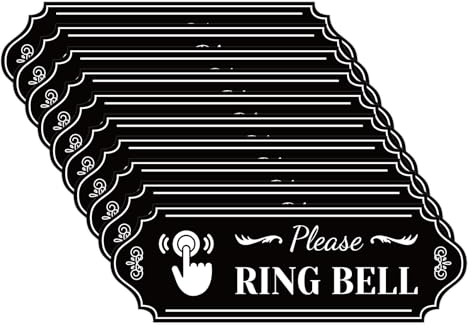 10PCS Please Ring Doorbell Sign Sticker Self-Adhesive Vinyl Ring Doorbell Sign Door Window Decals for Home Businesses Office Outdoor Indoor Use 9.6 X 3.2 in