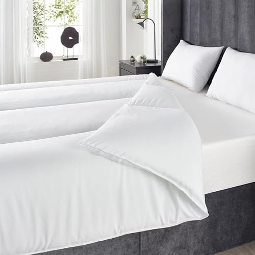 OHS 4.5 Tog Duvet King Size Soft Like Down, Lightweight Cool Summer Duvet King Size Soft Comfort Microfibre Cover Hotel Quality Quilt Bedding Breathable Machine Washable Non Allergenic Fibre, White