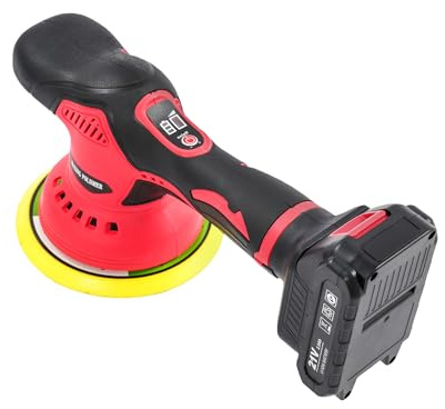 Pulidora de batería de 21 V con 2 baterías, 9 almohadillas de pulido, 8 velocidades variables para pulir y encerar el coche, ligera 2800-5500 rpm