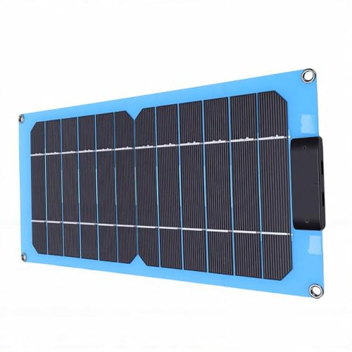 Ejoyous Solladdare, Monokristallin Bärbar Solpanel 20W med Dubbla Typ C-portar, Lätt 236g Solskyddad Laddare för Campingvandring Utomhus Smartphone Surfplatta