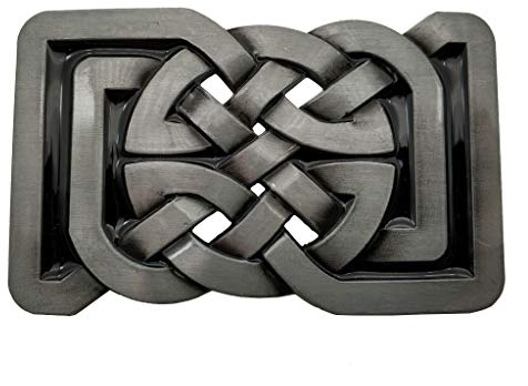 YONE Xwest Gürtelschnalle mit keltischem Knoten, rechteckig, grau, 1.5 inch