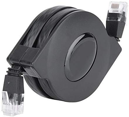 Adjustable Retractable Cat-6 10 Gigabit Ethernet Ultra Flat Retractable Cable Cat6 Ethernet Cable RJ45 Connectors for Travel, 1m / 3.3ft, 2m / 6.6ft Optional(6.6ft)