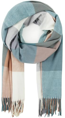 Glamexx24 Schal Damen Winter Kariert Fashion: Damen Winter Schal, Strickset Schal übergroßer Quadratisch Deckenschal Deckenschal Halstuch Streifen Muster Fransen Poncho