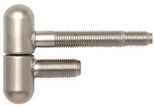 Gedotec Türbänder Zimmertüren Stahlzargen-Band Metall Einbohrbänder 2-teilig für gefälzte Holztüren | Band Gr. ø 16 mm | Stahl vernickelt | 1 Stück - Design Türscharnier mit Rund-Kopf für Innentüren