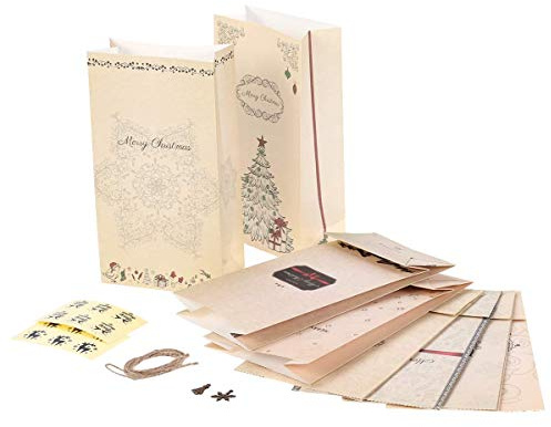 Cabilock Lot de 46 sacs à bonbons de Noël en papier kraft rétro - Fournitures de fête pour bonbons, chocolats, biscuits