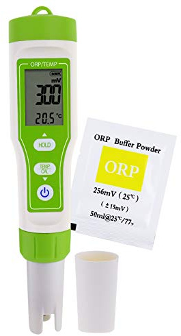2 in 1 ORP & Temperature Meter, Digital ORP Meter with ORP Buffer Powder/Automatic Calibration Function, Portable ORP Tester for Water Quality Measurement
