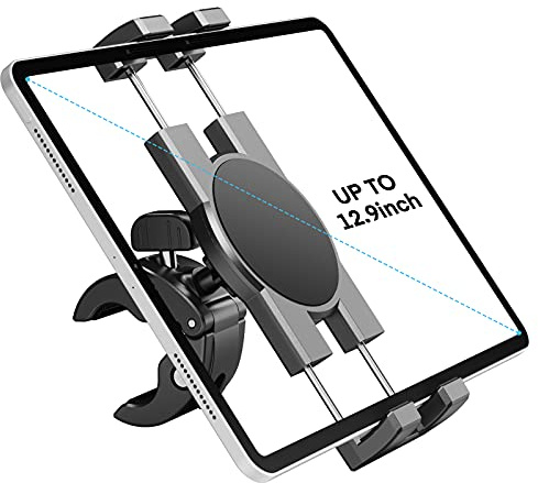 Supporto Tablet per Spin Bike, Supporto Per Telefono, Ipad, Supporto Per Manubrio Per Cyclette, Supporto Per Bicicletta Stazionaria， Adatto Per Ipad Pro 12.9, Air, Mini, Galaxy Tabs, Iphone (4.7-13)