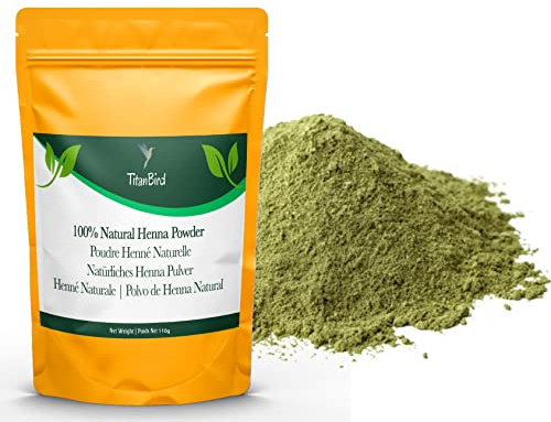 Titanbird 110 g di henné in polvere, naturale, rifletto rosso rame, colorazione per capelli, origine: montagne dell'atlante, 100% naturale, puro e privo di additivi, polvere fine di qualità superiore