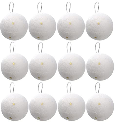 ibasenice 24stücke Hängende Schneebälle Für Weihnachtsbaum Festliche Dekoration Aus Künstliche Schneebälle Als Weihnachtsornament