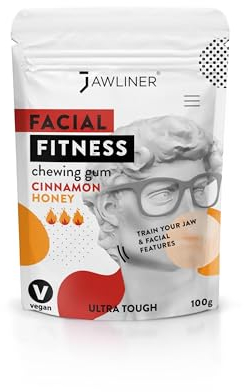 JAWLINER Chicle fitness (Paquete de 2 meses) Ejercitador/Entrenador facial de mandíbula y jawline para hacer ejercicios Mewing - chicle sin azúcar