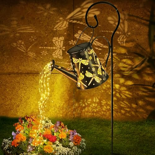 WolinTek Annaffiatoio Solare Luci,solare Luci Decorazioni da giardino,Decorazioni da Giardino Luce Fatata,Lucine Decorative per Giardino,Patio,Balcone,con supporto,Impermeabili IP65